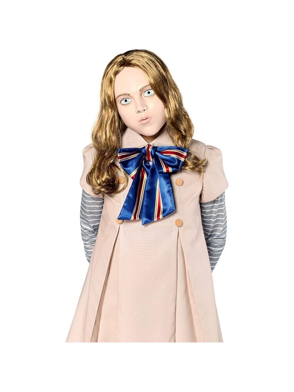 Adult M3GAN Half-Mask with Hair Costume Accessory for Women